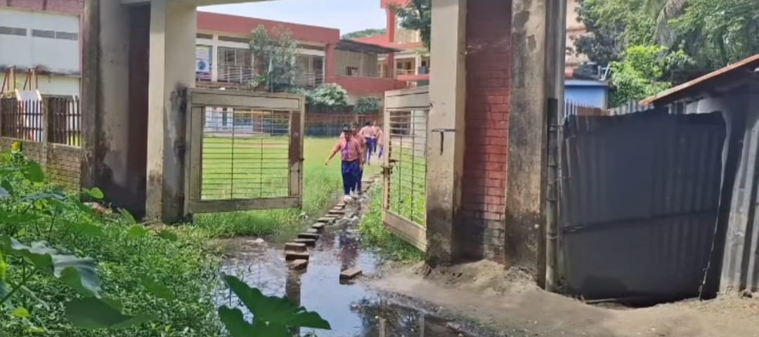 ফরিদগঞ্জে জলাবদ্ধতায় চরম ভোগান্তিতে শিক্ষক-শিক্ষার্থীরা