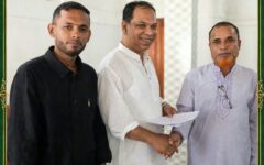শান্তিগঞ্জের বেতকোনায় রাস্তা পাকা করার দাবিতে সংসদ সদস্য এম কয়ছর আহমদের নিকট আবেদন জানালেন গ্রামবাসী